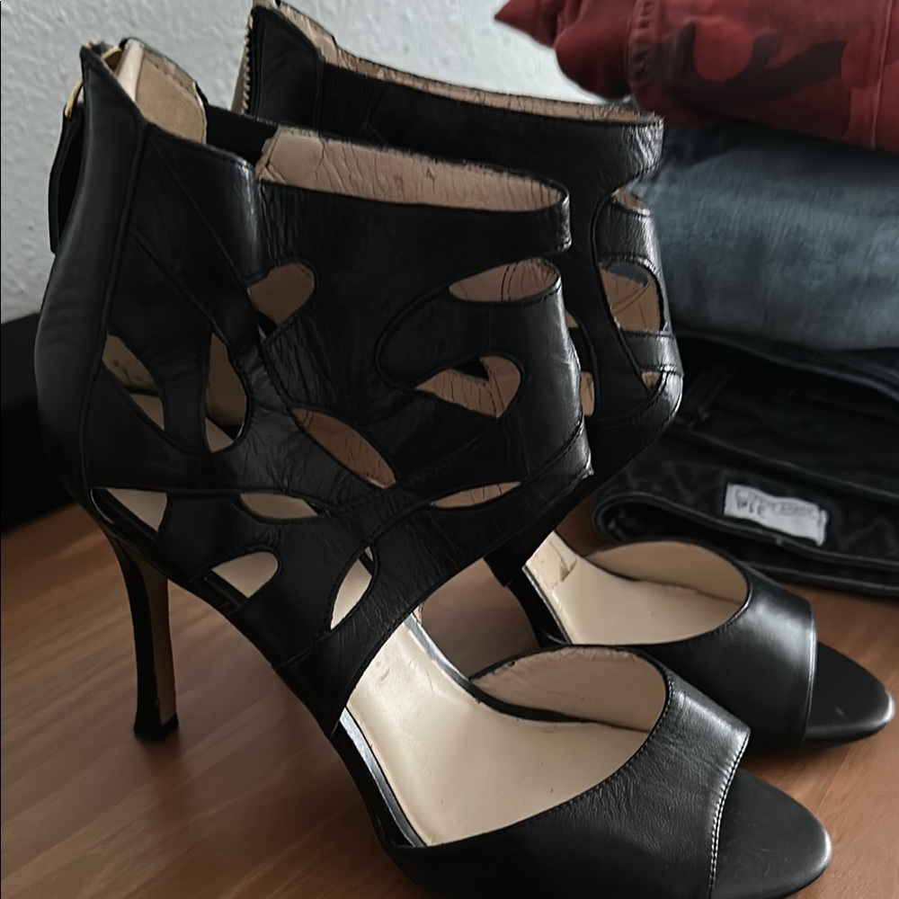 Nine West Black Stiletto Heels with Cutout Design
